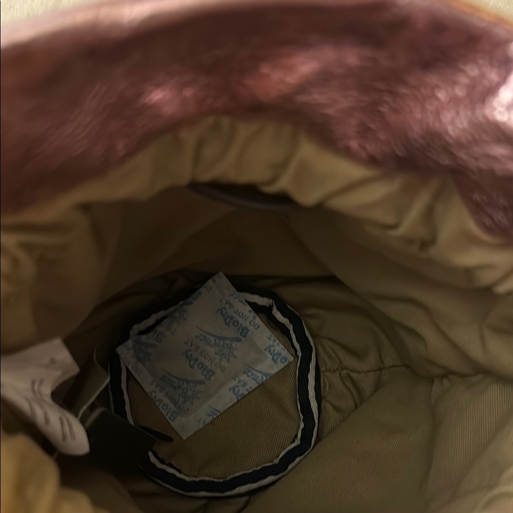 J.Crew NWT Metallic Leather Pink Mini Drawstring Pouch Bag - Picture 4 of 8